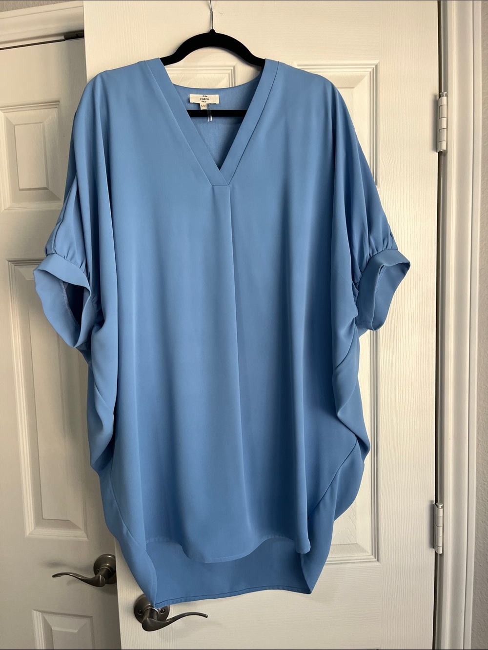 Entry Sky Blue V-Neck Dolman Tunic